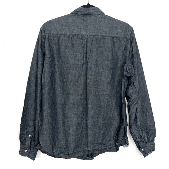 Denim & Flower Slim Fit Button Down Shirt Black Grey Men's Medium - Picture 3 of 3